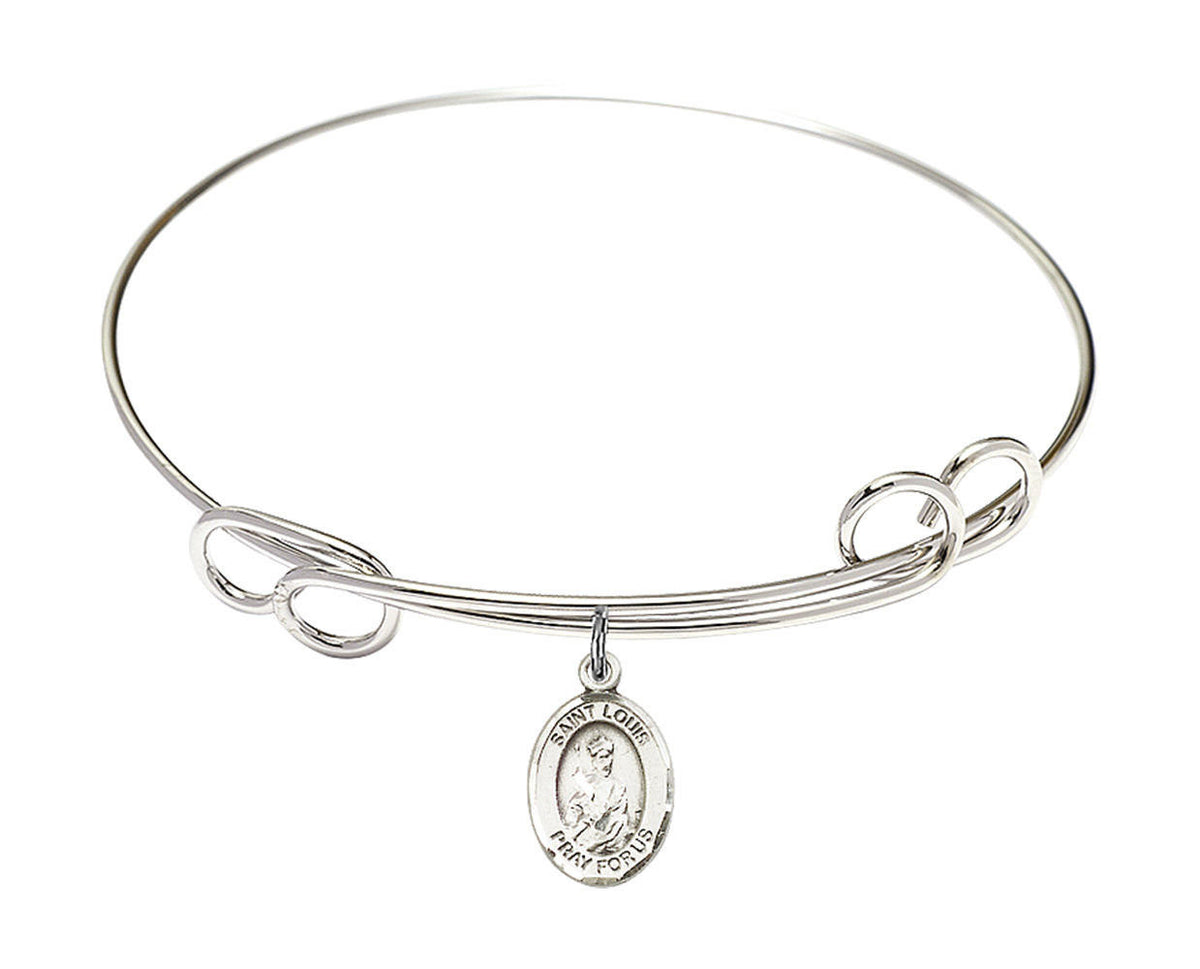 St Louis Double Loop Bangle Bracelet - Sterling Silver Charm 9081SS