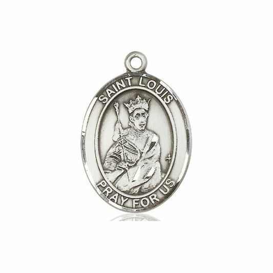 St Louis Medal - Sterling Silver Oval Pendant 3 Sizes