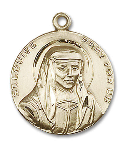 St Louise Medal - 14kt Gold Round Pendant 2 Sizes