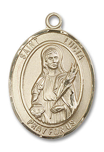 St Lucia Medal - 14kt Gold Oval Pendant 3 Sizes
