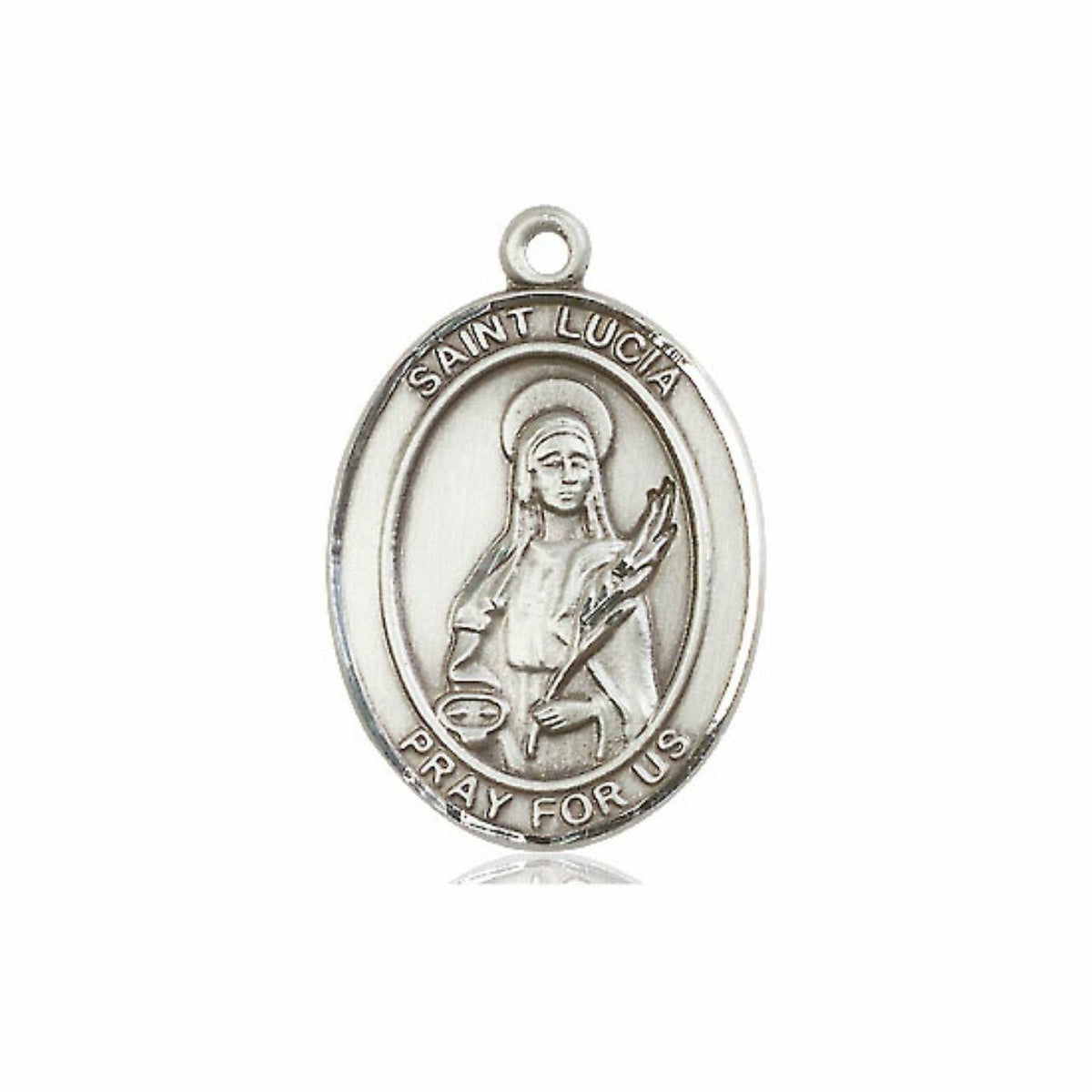 St Lucia Medal - Sterling Silver Oval Pendant 3 Sizes