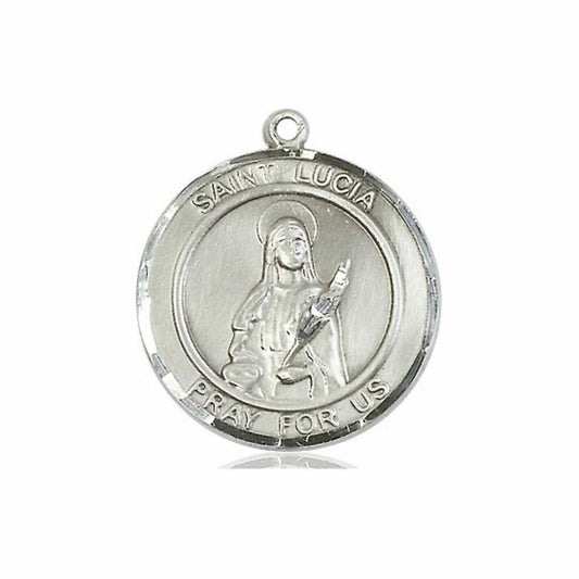 St Lucia Medal - Sterling Silver Round Pendant 2 Sizes