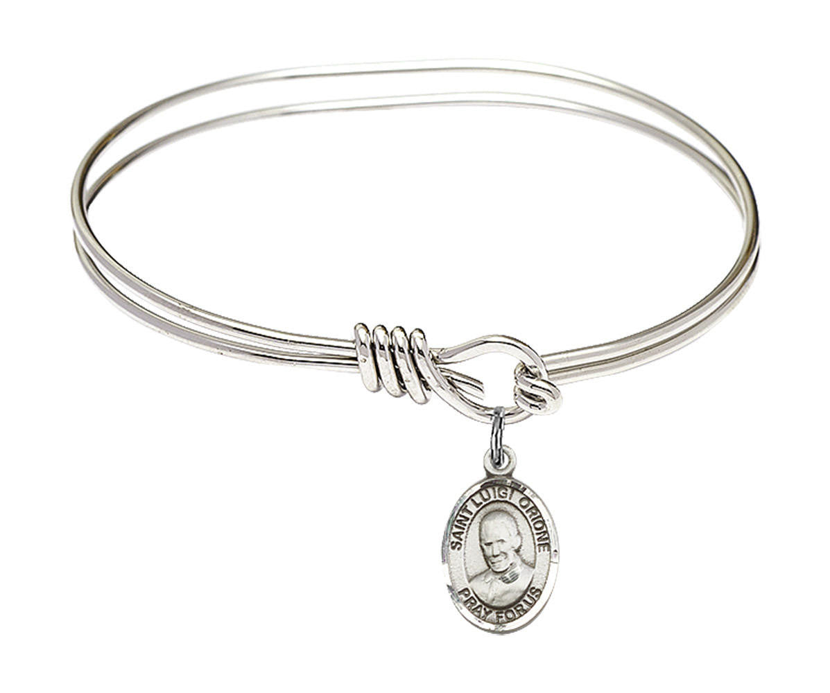 St Luigi Orione Eye Hook Bangle Bracelet - Sterling Silver Charm 9326SS