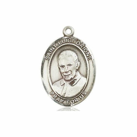 St Luigi Orione Medal - Sterling Silver Oval Pendant 3 Sizes