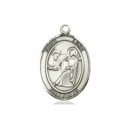St Luke Medal - Sterling Silver Oval Pendant 3 Sizes
