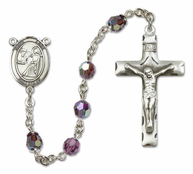 St Luke The Apostle Sterling Silver Rosary - 16 Color Options 8068/0644