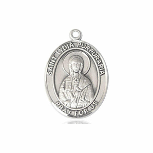 St Lydia Purpuraria Medal - Sterling Silver Oval Pendant 3 Sizes