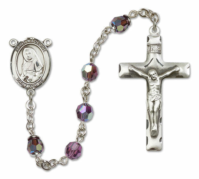 St Madeline Sophie Barat Sterling Silver Rosary - 16 Color Options 8236/0644