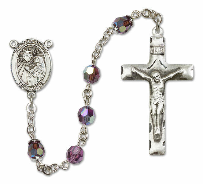 St Margaret Mary Alacoque Sterling Silver Rosary - 16 Color Options 8072/0644