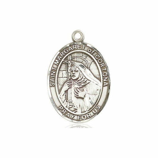 St Margaret of Cortona Medal - Sterling Silver Oval Pendant 3 Sizes