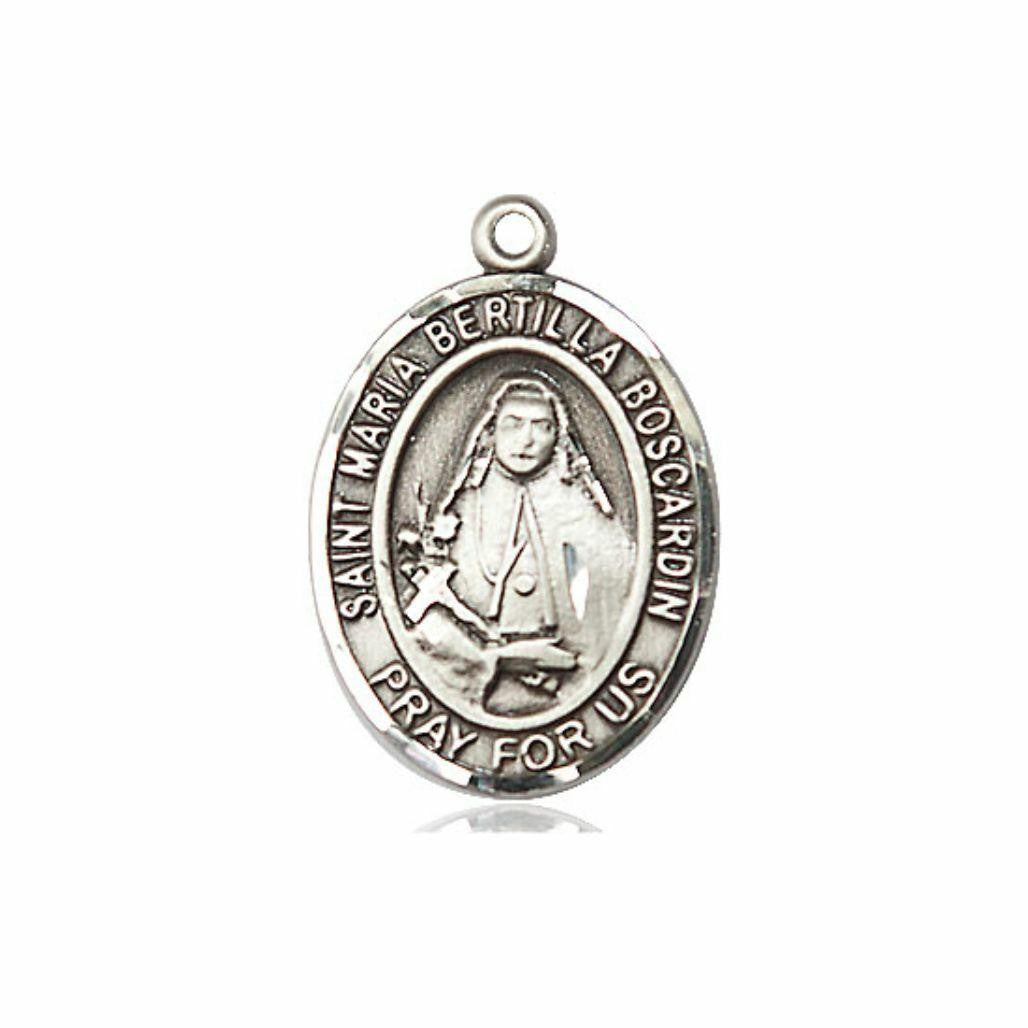 St Maria Bertilla Boscardin Medal - Sterling Silver Oval Pendant 3 Sizes