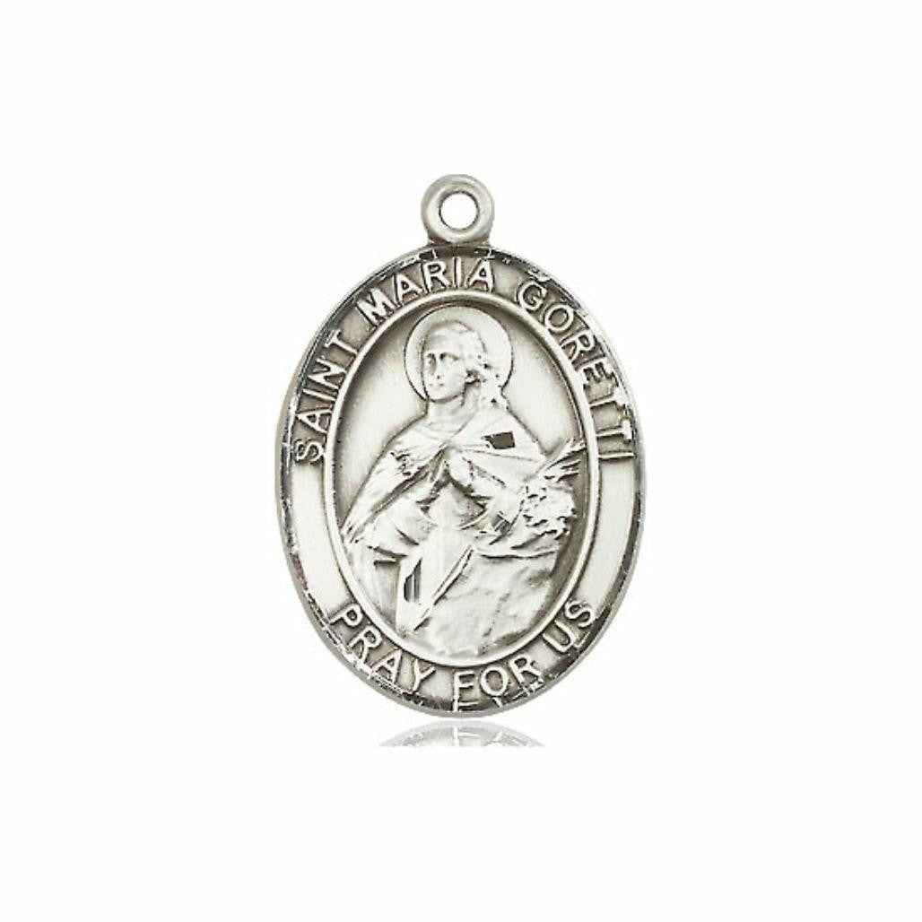 St Maria Goretti Medal - Sterling Silver Oval Pendant 3 Sizes