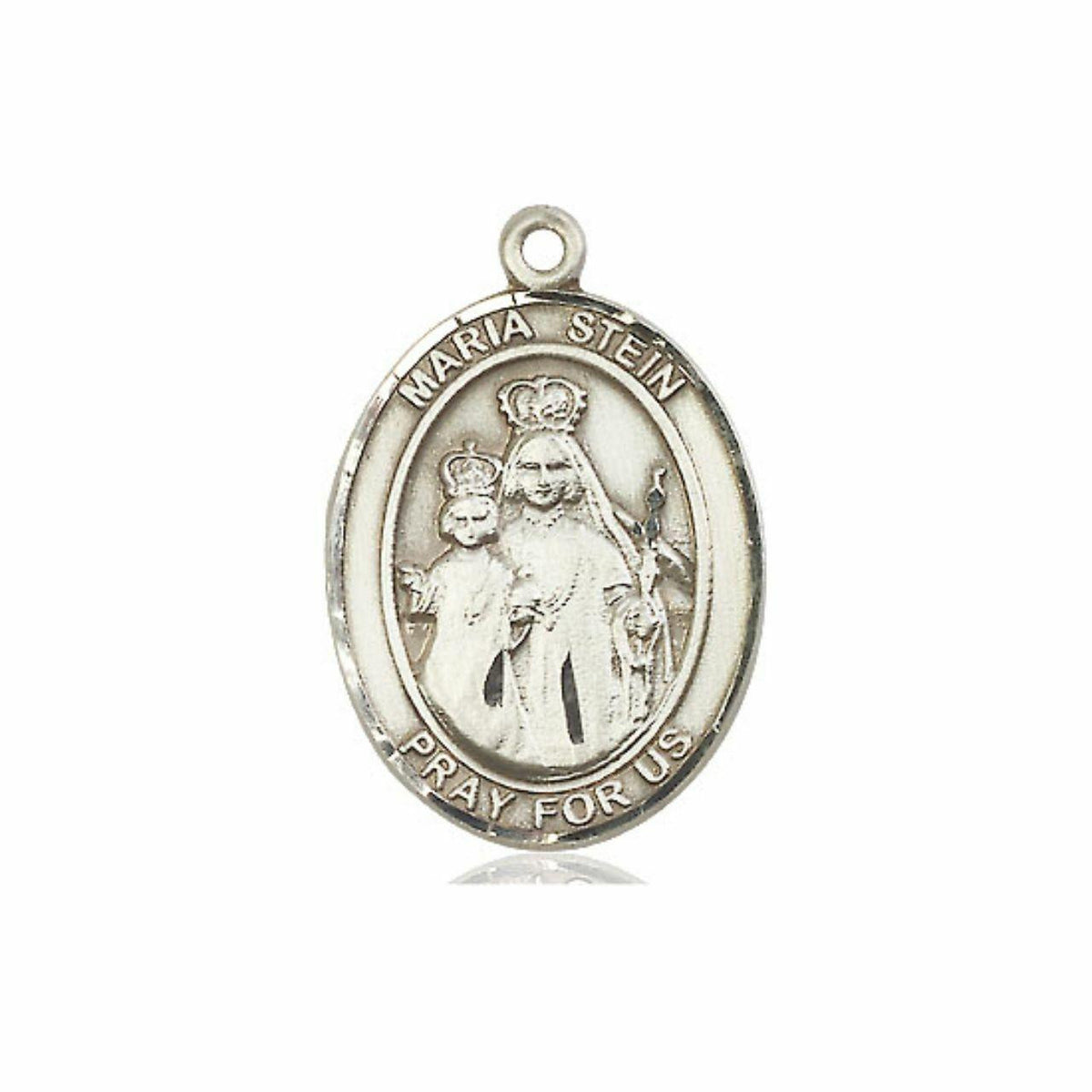 St Maria Stein Medal - Sterling Silver Oval Pendant 3 Sizes