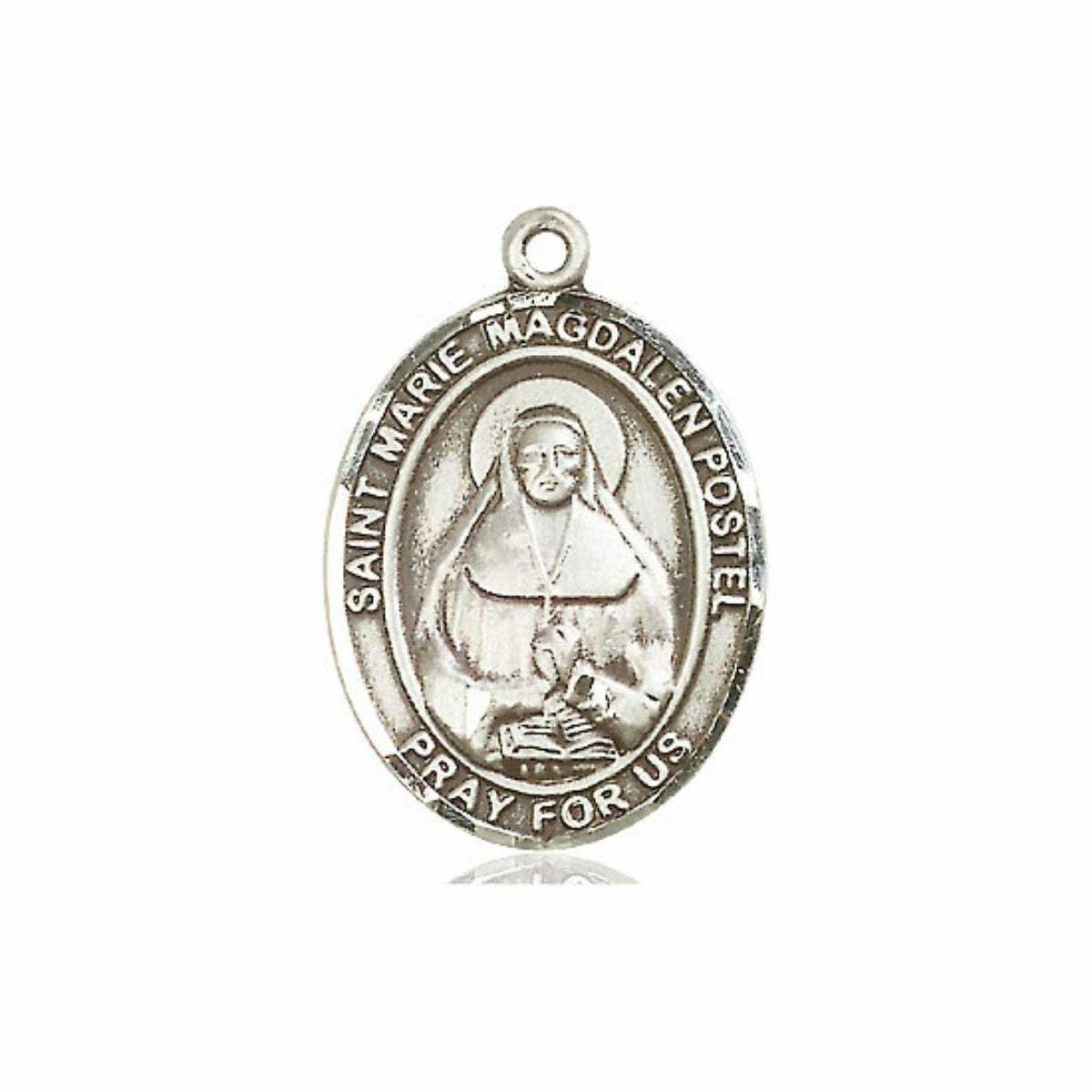 St Marie Magdalen Postel Medal - Sterling Silver Oval Pendant 3 Sizes