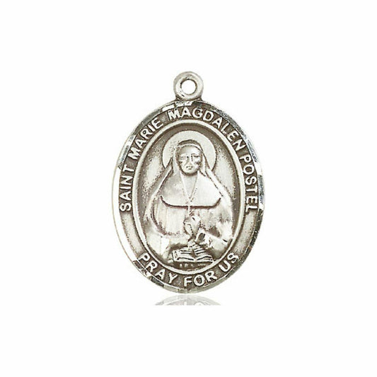 St Marie Magdalen Postel Medal - Sterling Silver Oval Pendant 3 Sizes
