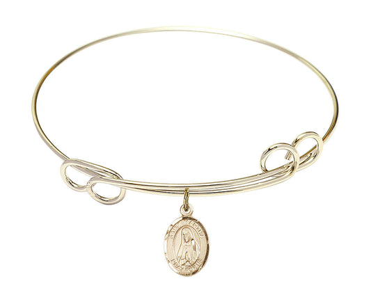 St Martha Double Loop Bangle Bracelet - Gold-Filled Charm 9075GF