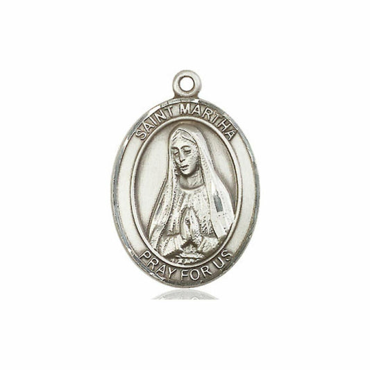 St Martha Medal - Sterling Silver Oval Pendant 3 Sizes