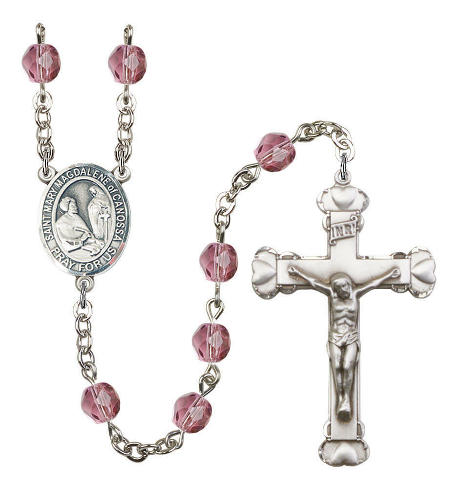 St Mary Magdalene of Canossa Rosary - 6MM Fire Polished Beads 8429SS