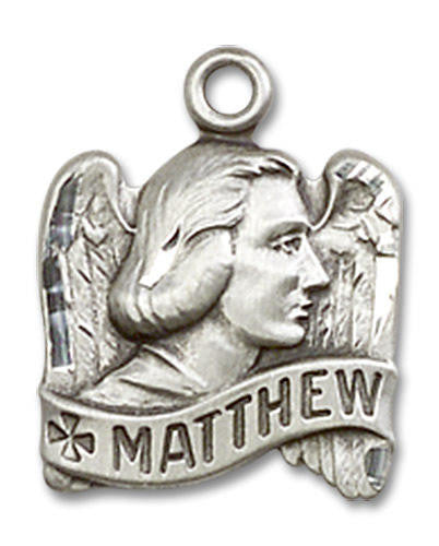 St Matthew Angel Wings Pendant - Sterling Silver 5/8 x 1/2 4210SS