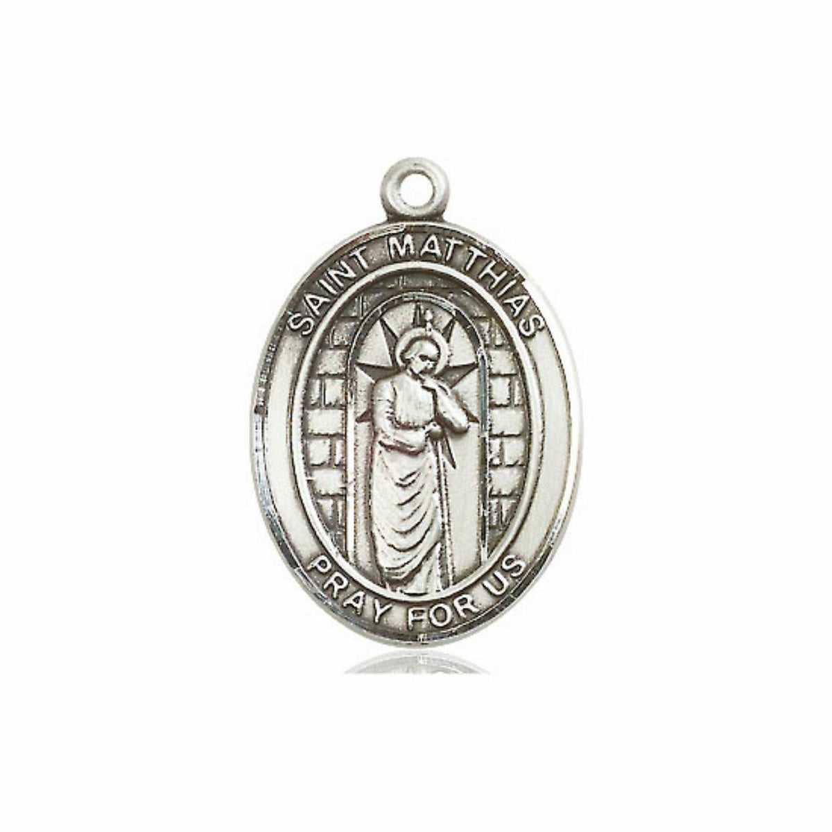 St Matthias Medal - Sterling Silver Oval Pendant 3 Sizes