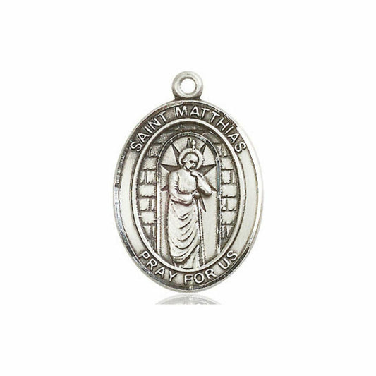 St Matthias Medal - Sterling Silver Oval Pendant 3 Sizes