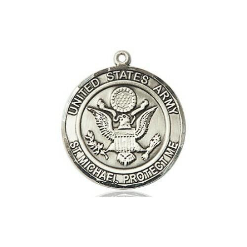 St Michael Army Medal - Sterling Silver Round Pendant 2 Sizes