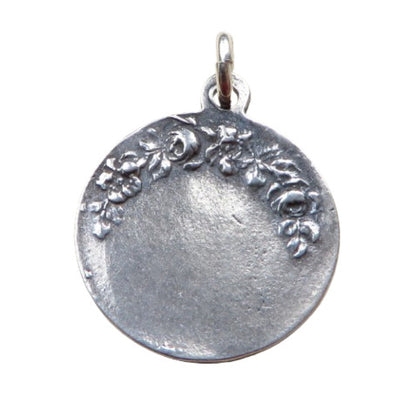 St. Michael Art Deco Medal - Sterling Silver 3/4" Round Antique Replica Pendant