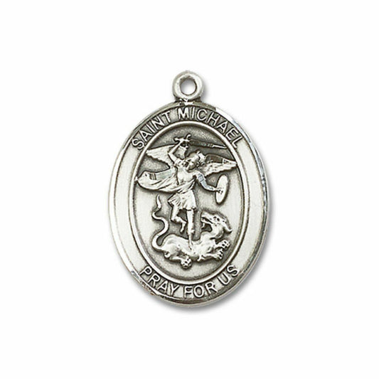St Michael Medal - Sterling Silver Oval Pendant 3 Sizes