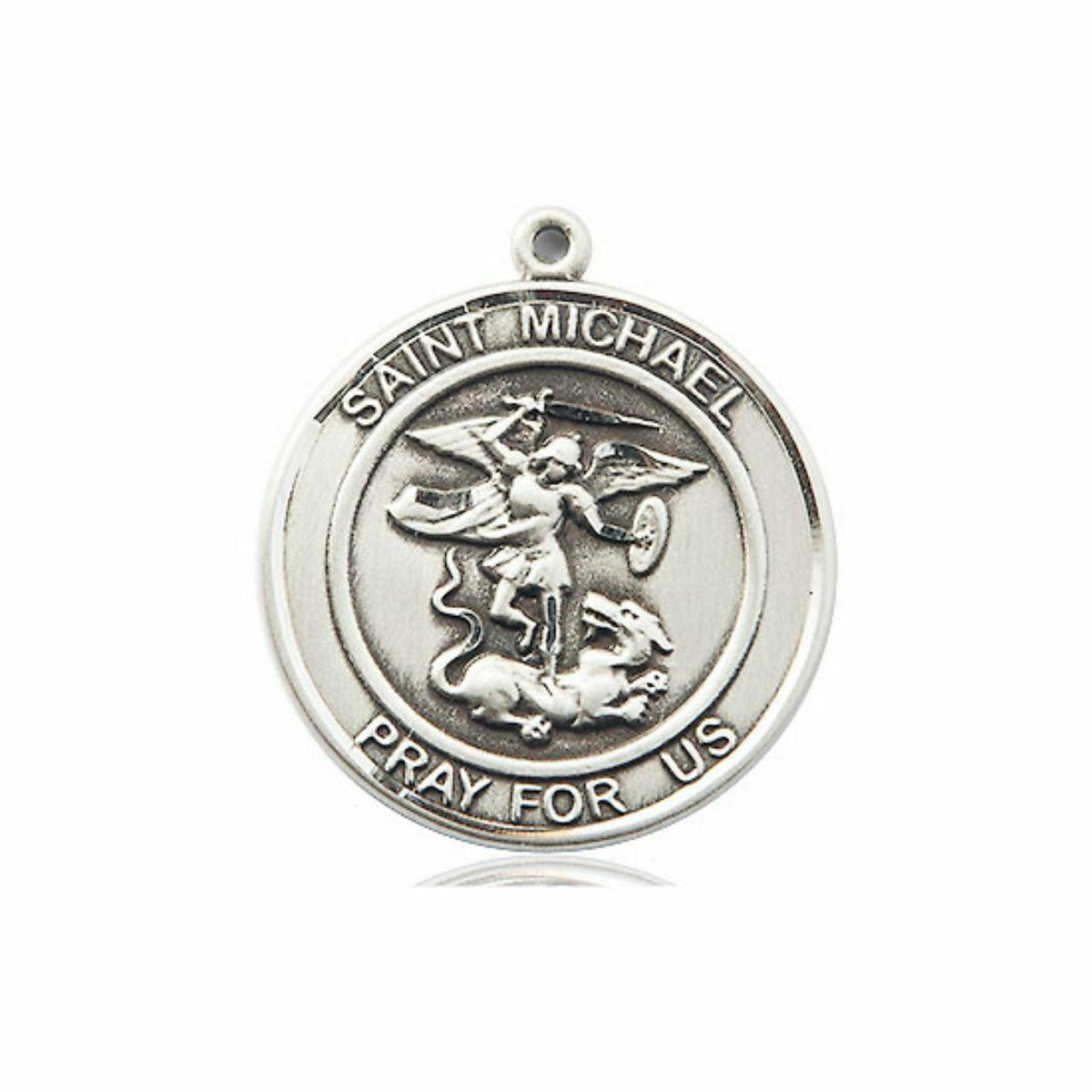 St Michael Medal - Sterling Silver Round Pendant 2 Sizes