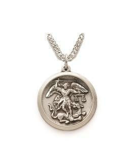 St Michael Necklace - Sterling Silver Medal on 20 Stainless Chain SM0823SH