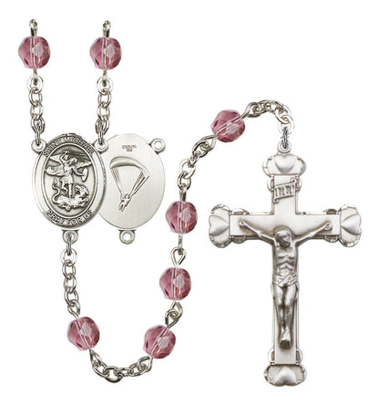 St Michael / Paratrooper Rosary - 6MM Fire Polished Beads 8076S7SS