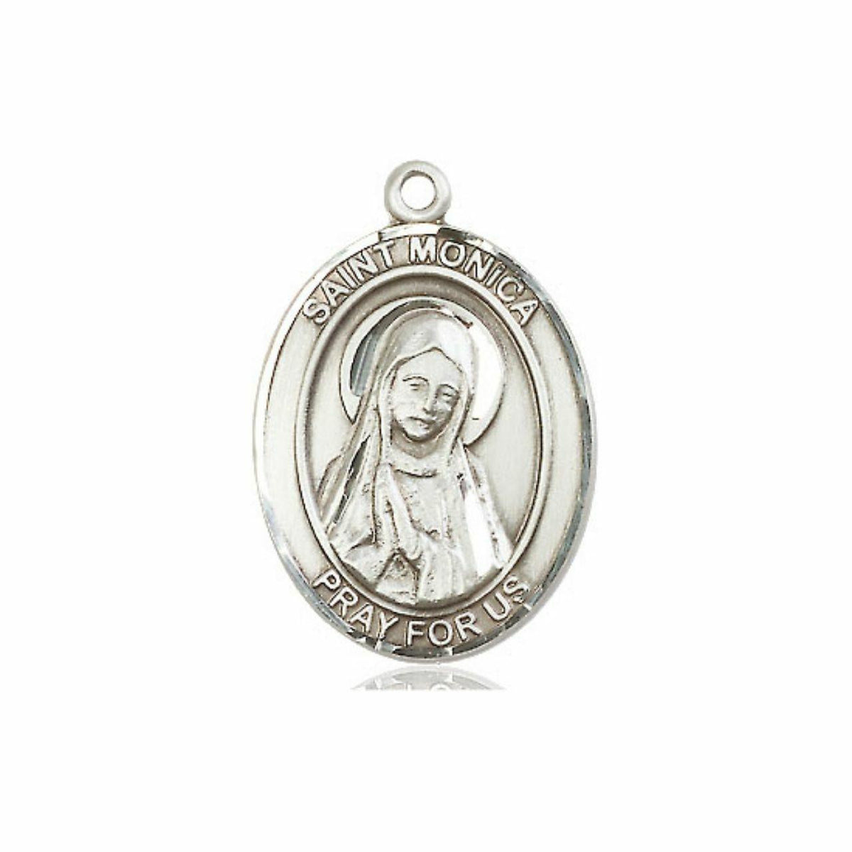 St Monica Medal - Sterling Silver Oval Pendant 3 Sizes