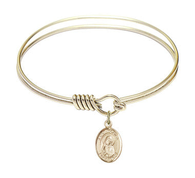 St. Monica Round Eye Hook Bangle Bracelet - Gold-Filled Charm - 6.25 Inch (9079GF)