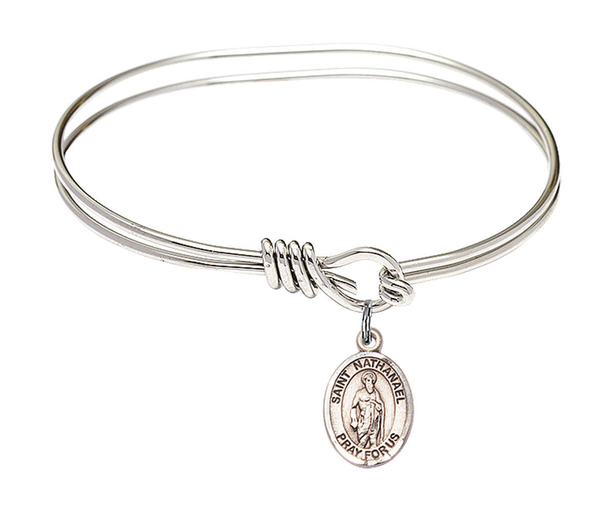 St Nathanael Eye Hook Bangle Bracelet - Sterling Silver Charm 9398SS