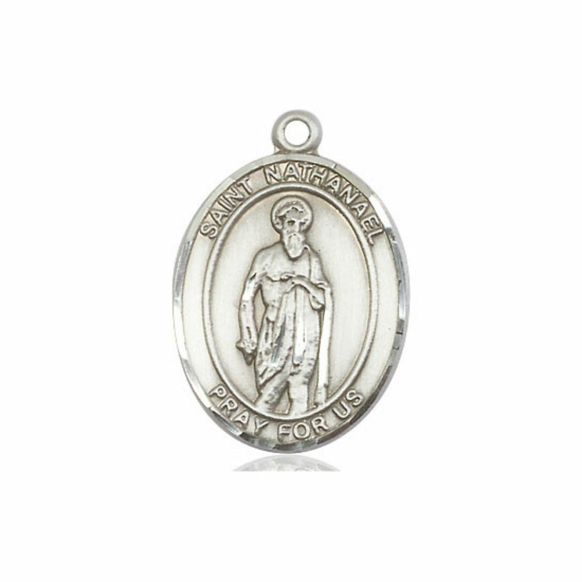 St Nathanael Medal - Sterling Silver Oval Pendant 3 Sizes