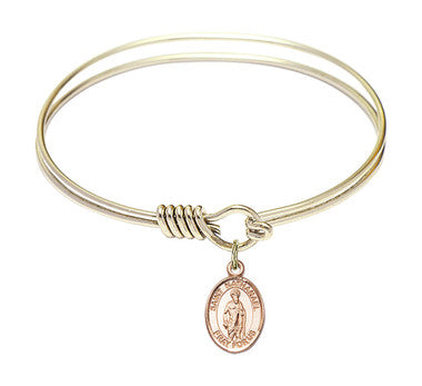 St. Nathanael Round Eye Hook Bangle Bracelet - Gold-Filled Charm - 6.25 Inch (9398GF)