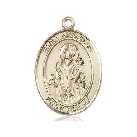 St Nicholas Medal - 14kt Gold Oval Pendant 3 Sizes