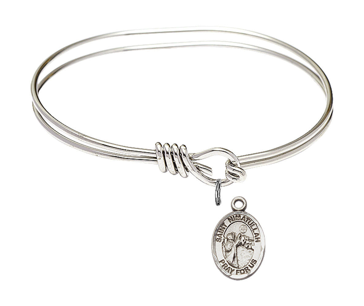 St Nimatullah Eye Hook Bangle Bracelet - Sterling Silver Charm 9339SS