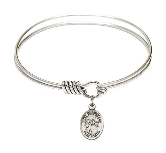 St Nimatullah Round Eye Hook Bangle Bracelet - Sterling Silver Charm - 6.25 Inch 9339SS