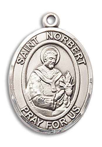 St Norbert Medal - Sterling Silver Oval Pendant 2 Sizes