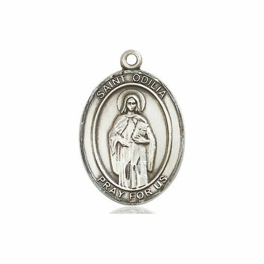 St Odilia Medal - Sterling Silver Oval Pendant 3 Sizes