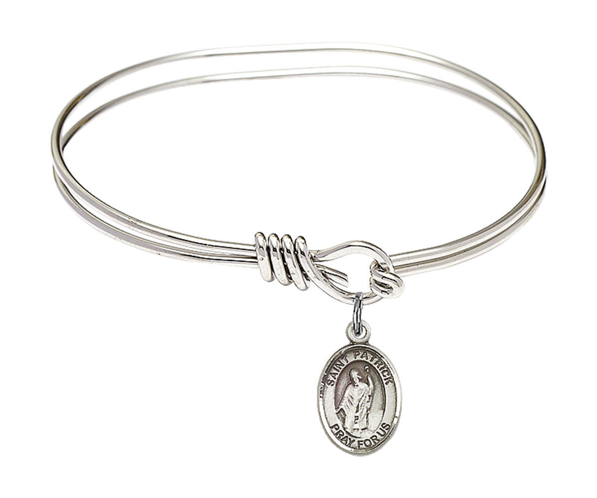 St Patrick Eye Hook Bangle Bracelet - Sterling Silver Charm 9084SS