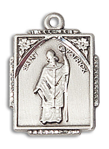 St Patrick Medal - Sterling Silver 3/4 x 1/2 Rectangular Pendant 0804PASS