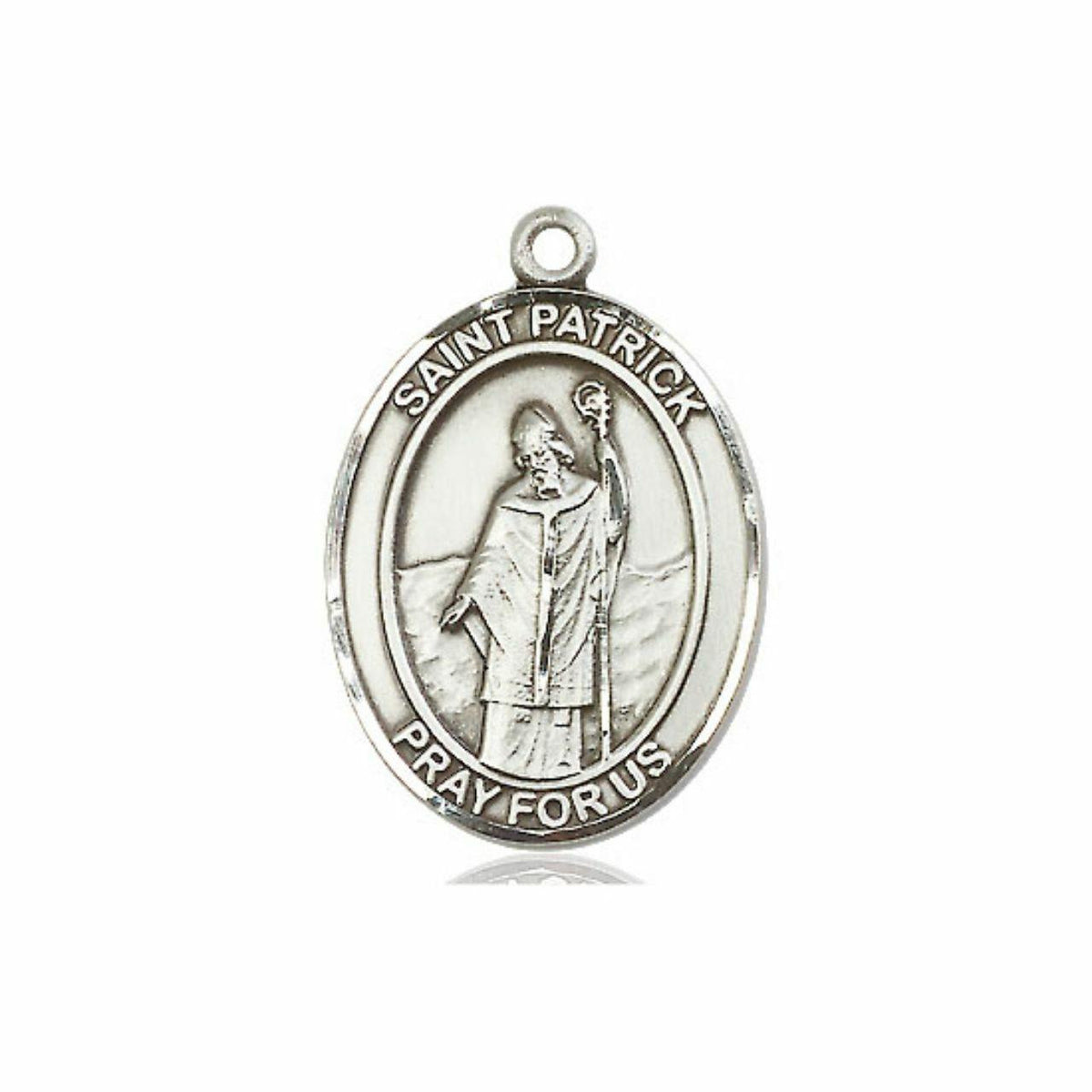 St Patrick Medal - Sterling Silver Oval Pendant 3 Sizes