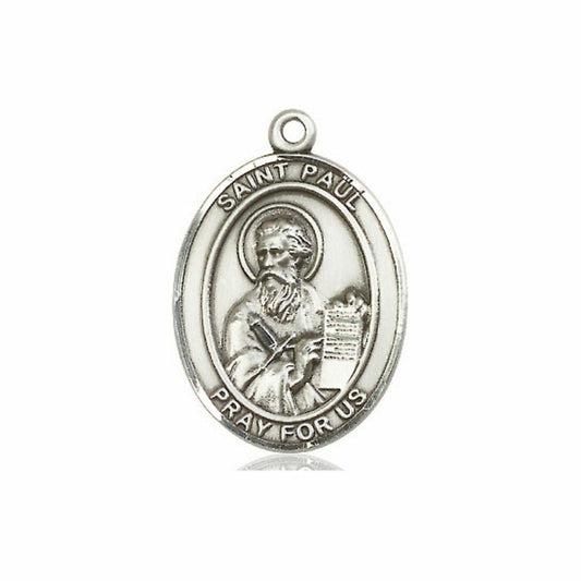 St Paul Medal - Sterling Silver Oval Pendant 3 Sizes