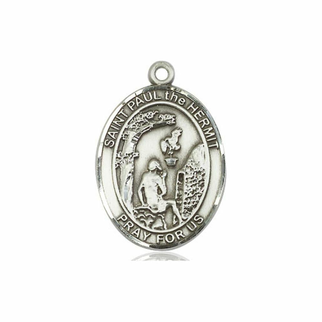 St Paul The Hermit Medal - Sterling Silver Oval Pendant 3 Sizes