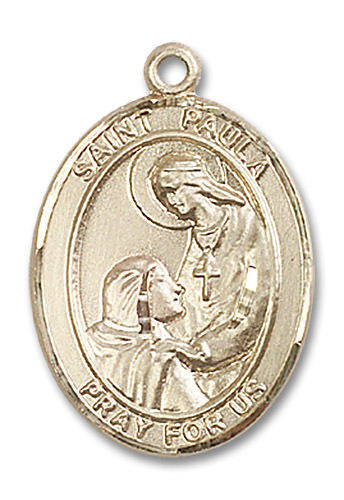 St Paula Medal - 14kt Gold Oval Pendant 3 Sizes