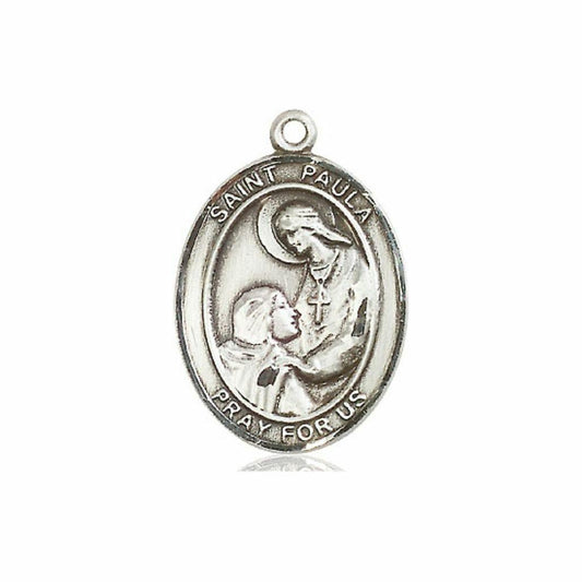 St Paula Medal - Sterling Silver Oval Pendant 3 Sizes
