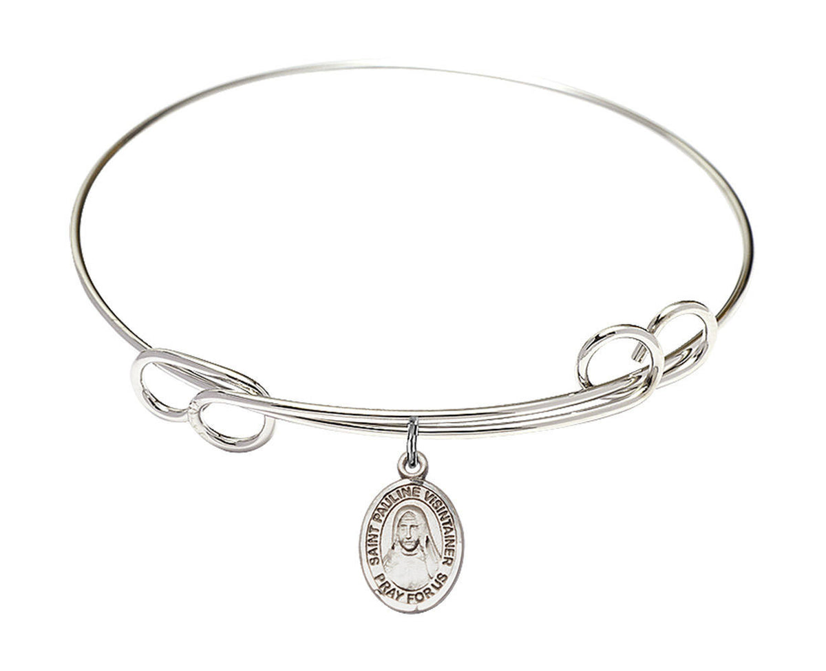 St Pauline Visintainer Double Loop Bangle Bracelet - Sterling Silver Charm 9391SS