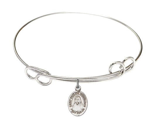 St Pauline Visintainer Double Loop Bangle Bracelet - Sterling Silver Charm 9391SS